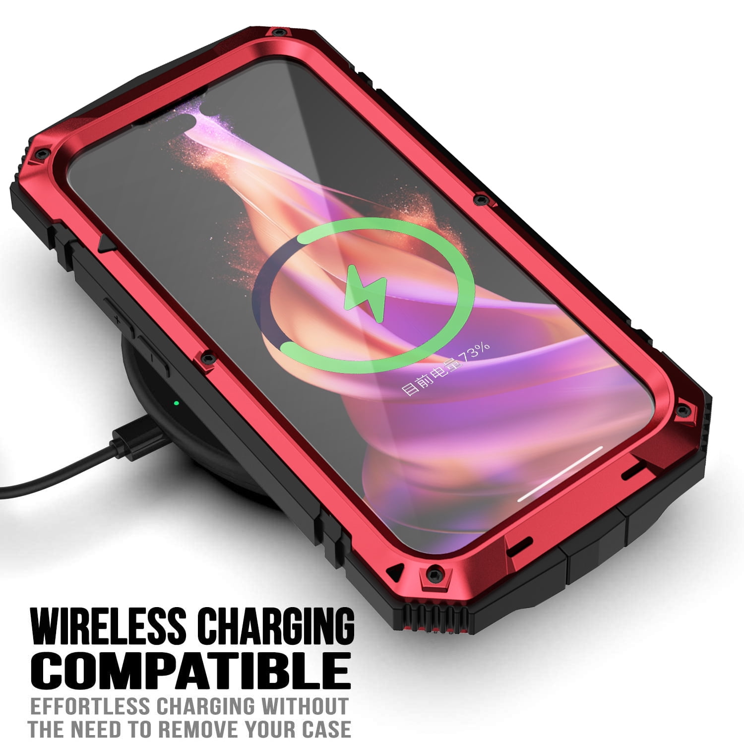 for iPhone 13 Armor Cover Case with Screen Protector, with Built-in 360° Rotate Ring Stand Heavy Duty Protection Cover Case for Apple iPhone 13, Red