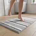 thumbnail image 2 of Unique Bargains Absorbent Striped Non Slip Quick Dry Washable Bath Mats Gray 30"x17", 2 of 7