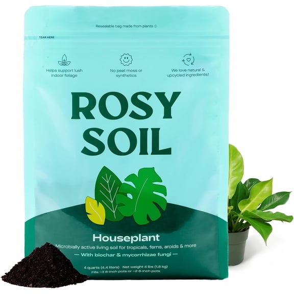 Indoor Potting Soil for House Plants - Oric Mix Enriched w/Root-Boosting Biochar Folia Plants, Flowers, Herbs Peat Free, Less Prone to Gnats 4qt