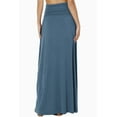 thumbnail image 2 of TheMogan Women's Casual Lounge Solid Foldable High Waist Draped Jersey Relaxed Long Maxi Skirt Titanium S, 2 of 7