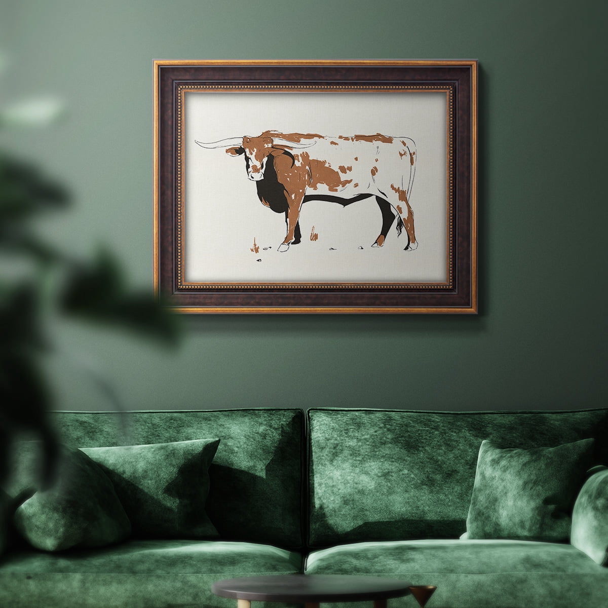 Terre Cotta Steer IV Premium Framed Canvas- Ready to Hang