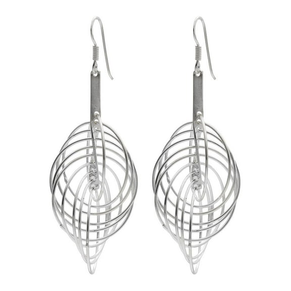 Silverly Women's 925 Sterling Silver Interlinked Circles Rings Hoops Spherical Dangle Earrings