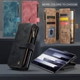 thumbnail image 3 of CaseMe Phone Case Wallet Case for Samsung Glalxy Z Fold 6 PU Leather Magnetic Handbag Zipper Pocket Card Slots, 3 of 7