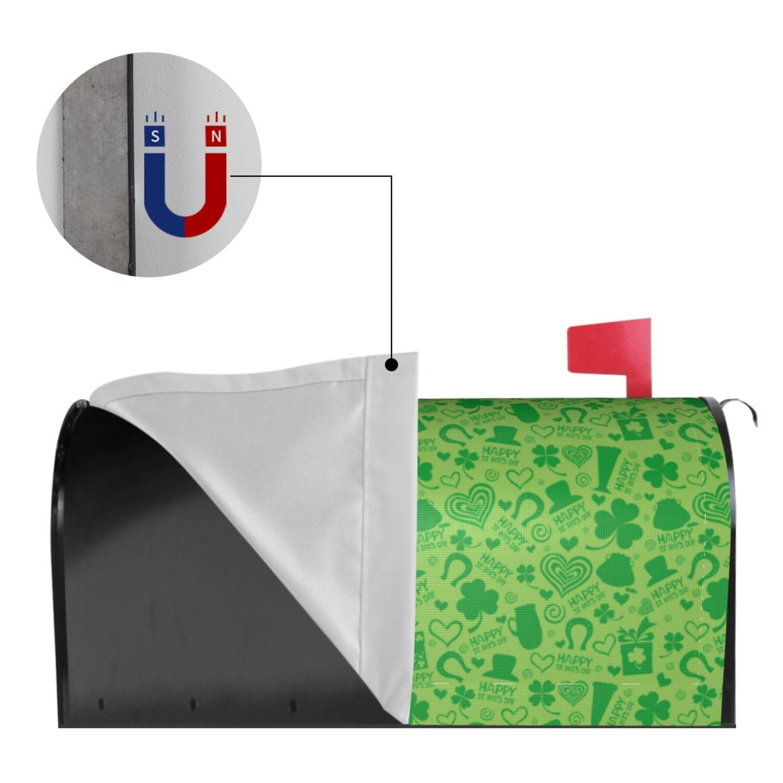 Xecao St Patrick's Day for Mailbox Cover with Magnetic Strips, Waterproof and Sunscreen, Adds a Decorative Touch to Your Garden Yard.
