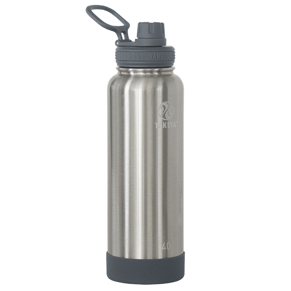 Takeya Actives Stainless Steel Water Bottle w/Spout lid, 40oz Steel