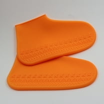 MUSEYA Orange Reusable Wear Resistant Shoe Covers for Men and Women in Snowy Pair