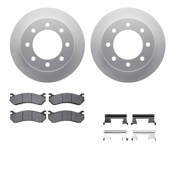 Dynamic Friction Company Rear Geospec Brake Rotors with Ultimate Duty Performance Brake Pads includes Hardware 4412-48017