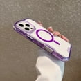 thumbnail image 5 of Dteck Magnetic Case for iPhone 11, Compatible with MagSafe, Shockproof Protective Bumper Phone Case for iPhone 11,Purple-Clear Back, 5 of 7