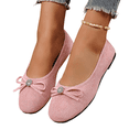 thumbnail image 2 of Domzle Women's Comfortable Ballet Flats Round Toe Flat Shoes for Women Bow Dressy Flats Shoes with Arch Support Insole Pink, 2 of 6