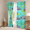 thumbnail image 3 of Feelyou Cartoon Hippo Child Curtains Pack of 2 (42x84 Each), Kawaii Duck Animal Curtains Blackout, Lake Plant Botanical Bedroom Curtains, Blackout Curtains Room Decor, 3 of 6