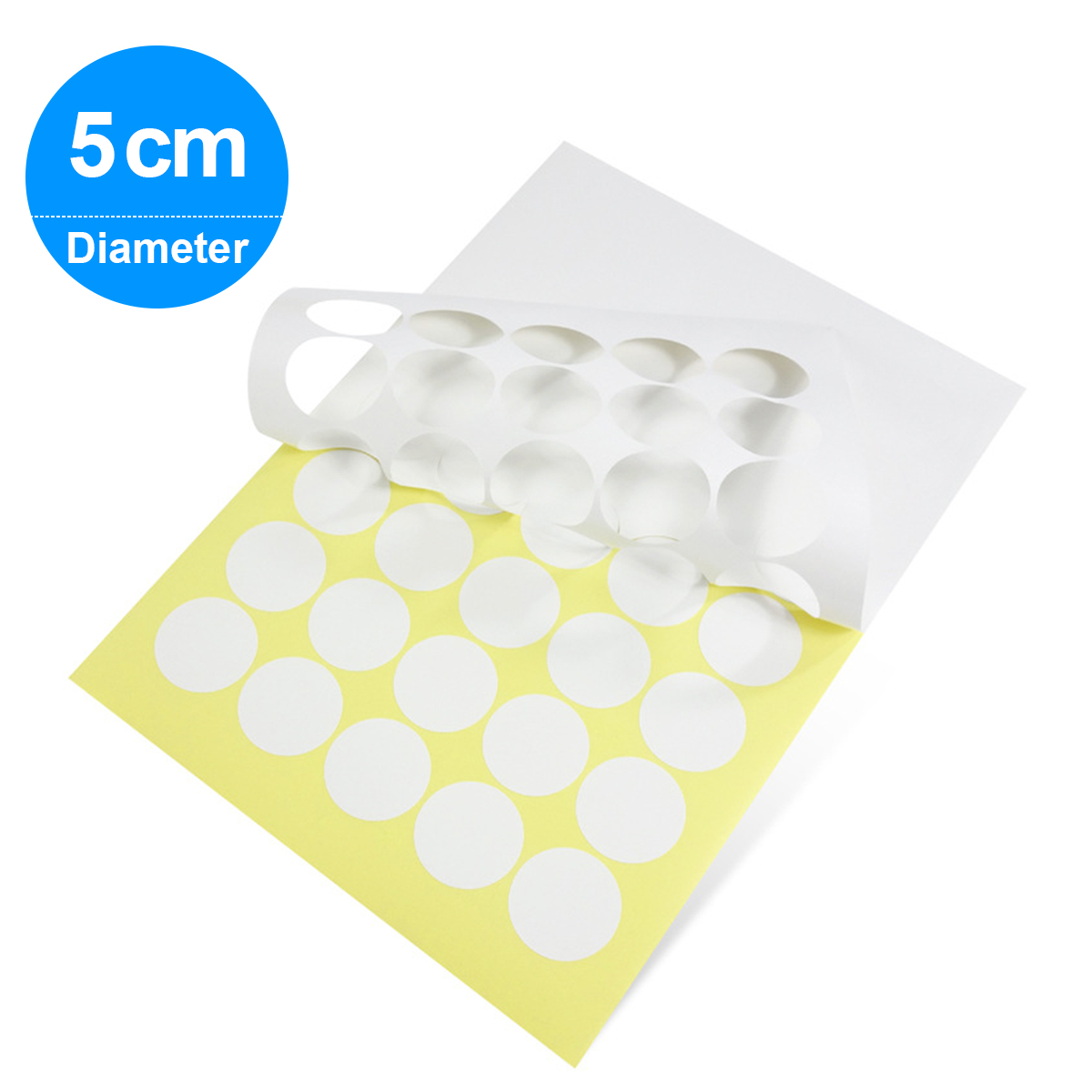 20 Sheets Round Sticker Paper Blank White Adhesive Labels Shipping