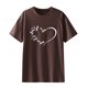 thumbnail image 4 of ICHUANYI Clearance Fashion Woman Solid Round-Neck Print Short Sleeve T-Shirt Printing Loose Blouse Tops(Brown, XXL) ICHUANYI WER2023081107669, 4 of 5