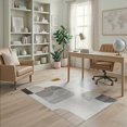 thumbnail image 2 of ODIKA Extra Large Abstract Neutral Interlocking Brushstroke Motifs for Home Office, Gaming Room, Under Desk, Non-Slip Chair-Friendly, 2 of 7