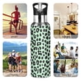 thumbnail image 5 of 1000ML Transparent Sports Water Bottle with Handle & Straw Portable Water Bottle for Outdoor Camping Gym Mint Green Leopard Print, 5 of 7