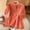 Orange, variant on IUYRTFE Women's Short Sleeve Floral Embroidered Blouse Split Neck Button Up Summer Casual Tunic Top