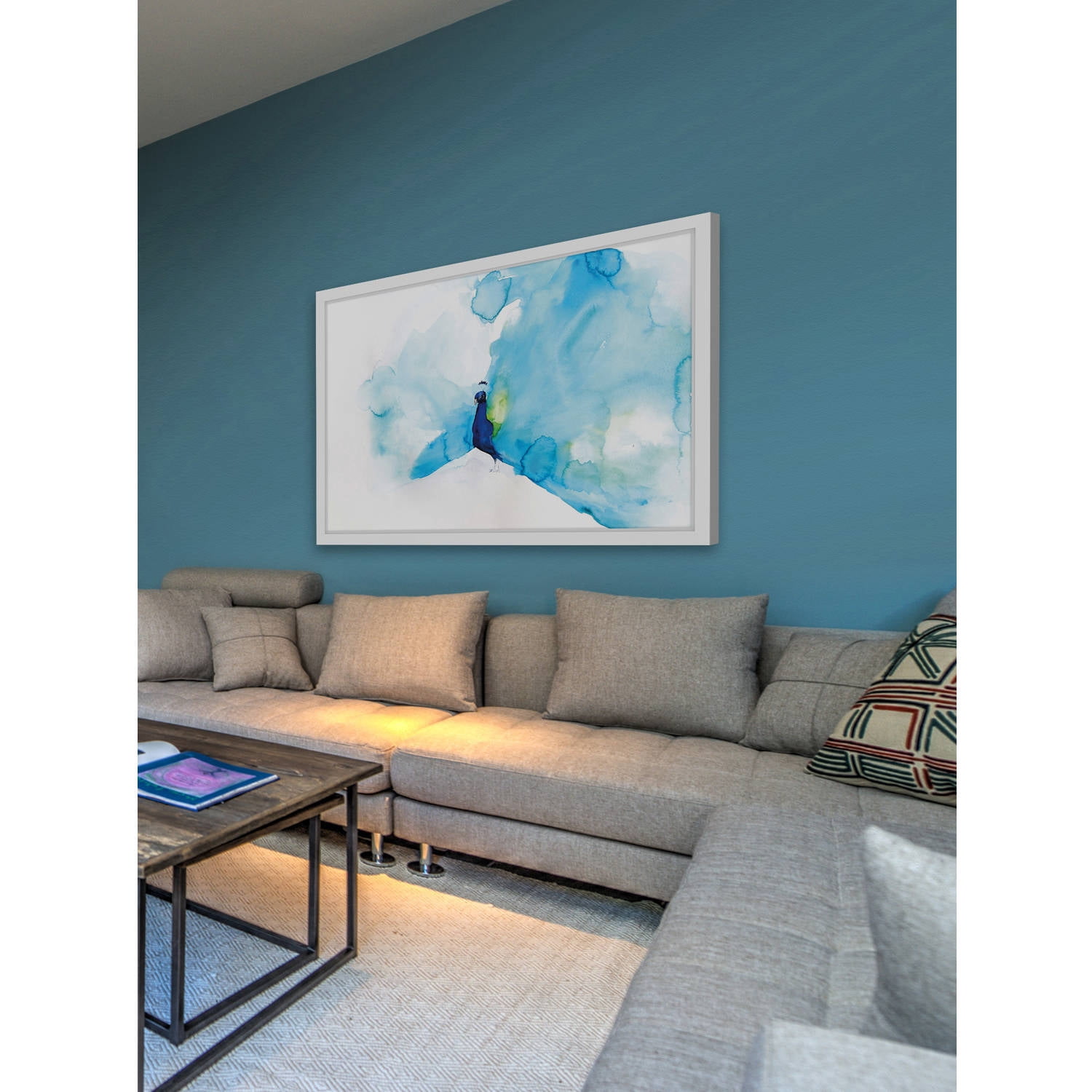 Marmont Hill "Peacock Blue" by Christine Lindstrom Framed Painting Print