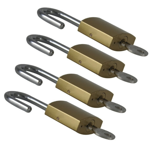 Small Lock Combination Brass Padlock Backpack Locks Drawer with Key Copper 4 Pcs