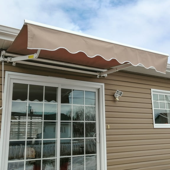 ALEKO 16 x 10 ft Grey Motorized Retractable Patio Awning