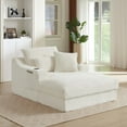 thumbnail image 5 of Miniyam 47 in Modern Chaises with Cushion, White Compression Sofa Lounge Chair for Living Room, Bedroom, Apartment, 5 of 12