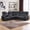 Black, variant on Ebello Manual Reclining Sectional Sofa, Soft Fabric Corner Sectional Couch with Storage Console & Cup Holders for Living Room, Dark Gray