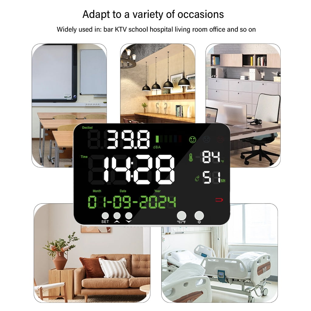 Zeiwohndc Small Temperature & Humidity Meter ABS Air Quality Monitors for Household
