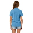 thumbnail image 5 of Girls School Uniform Polo Shirt Casual Summer Comfy Soft Short Sleeve Knit Top Back to School Outfit, 5 of 7