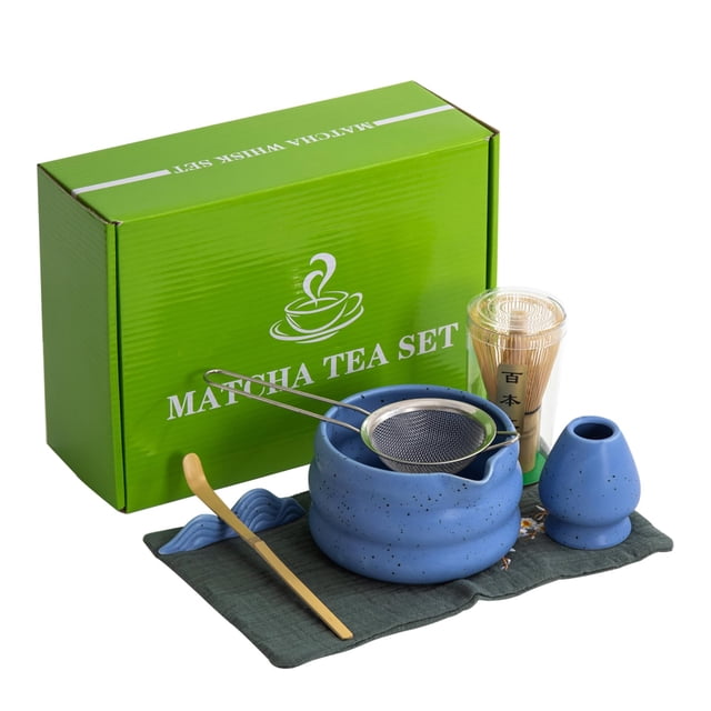Juego de té matcha DWEHIXBUY, 7 unidades, con cuenco, batidor, soporte y colador