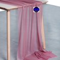 thumbnail image 2 of MDS pack of 15 Wedding 29 x 120 inches Sheer chiffon Table Runner for Rustic Boho Wedding Banquet Decor for 10Ft Table Runners - mauva, 2 of 6