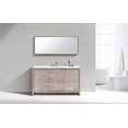thumbnail image 2 of KubeBath Dolce 60″ Nature Wood Modern Bathroom Vanity, White Quartz Counter-Top, 2 of 3