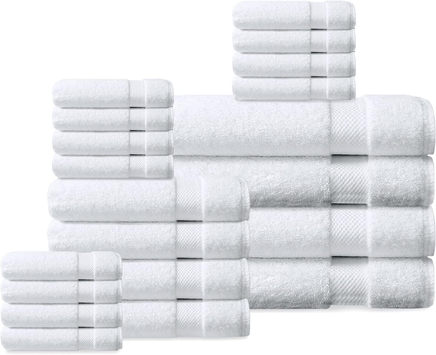 Delara 100% Organic Cotton Luxuriously Plush Bath Towel 10 Piece Set GOTS &  OEKO-TEX Certified