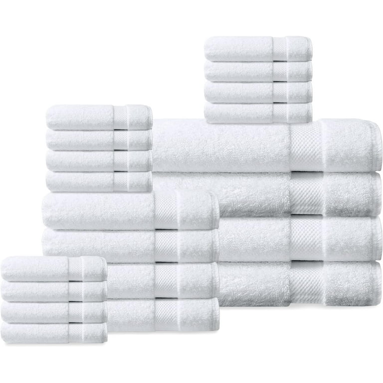 Delara 100% Organic Cotton Luxuriously Plush Bath Towel 20 Piece Set GOTS &  OEKO-TEX Certified