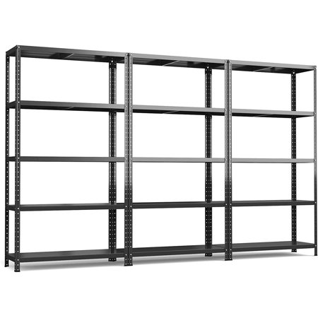 General 5-Tier Storage Shelves 39 x 16 x 74 Inch Height Adjustable Steel Garage Storage Rack with Foot Pads Heavy Duty Garage Shelving for Warehouse Basement Kitchen White