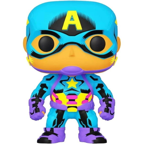 Funko POP! Marvel: Black Light - Captain America - Marvel Comics - Collectable Vinyl Figure - Gift Idea - Official Merchandise - Toys for Kids & Adults - Comic Books Fans
