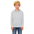 thumbnail image 5 of RRMuAzgs Girls Long Sleeve Tops Color Blocked Striped Crewneck T-Shirts Loose Fit Pullover Shirt for 3-14Years, 5 of 9