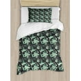 thumbnail image 1 of Grey and Green Twin Size Duvet Cover Set, Nostalgic Flowers in Abstract Style Leaves Blossoms Flourishing Nature, Decorative 2 Piece Bedding Set with 1 Pillow Sham, Grey Mint Green, by Ambesonne, 1 of 3