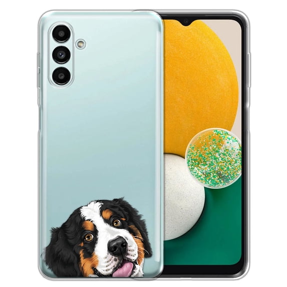 WIRESTER Transparent Soft Gel TPU Clear Case Slim Protective Cover for Samsung Galaxy A13 5G 6.5" 2021, Animal Bernese Mountain Dog