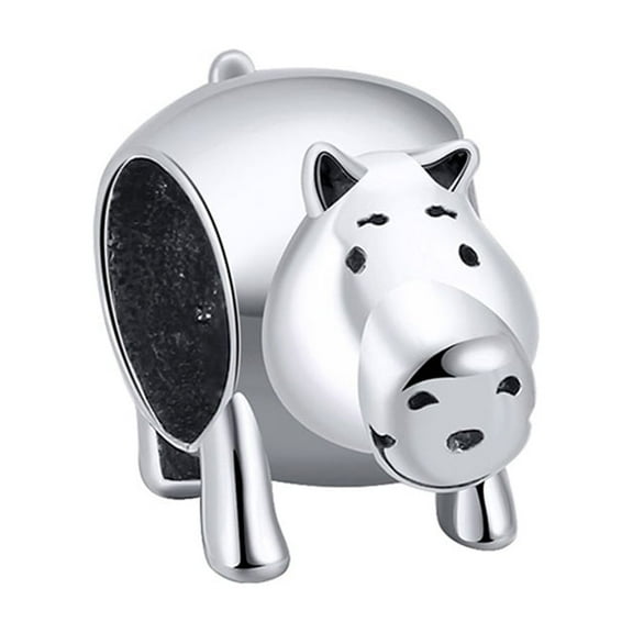 Pig Charm European Bead Oxidized Sterling Silver Ginger Lyne Collection