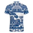 thumbnail image 5 of Blue Willow Chinoiserie Blue And White Porcelain Inspiration Men Zipper T-shirt Summer Casual Short Sleeve T-shirt Top, 5 of 7