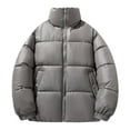 thumbnail image 2 of Sookity Men's Warm Puffy Winter Coat Ski Down Jacket Windproof Bomber Jacket Warm Water Resistant Windbreaker Winter Outwear Quilted Jackets Coats chaqueta hombre Gray,L, 2 of 8