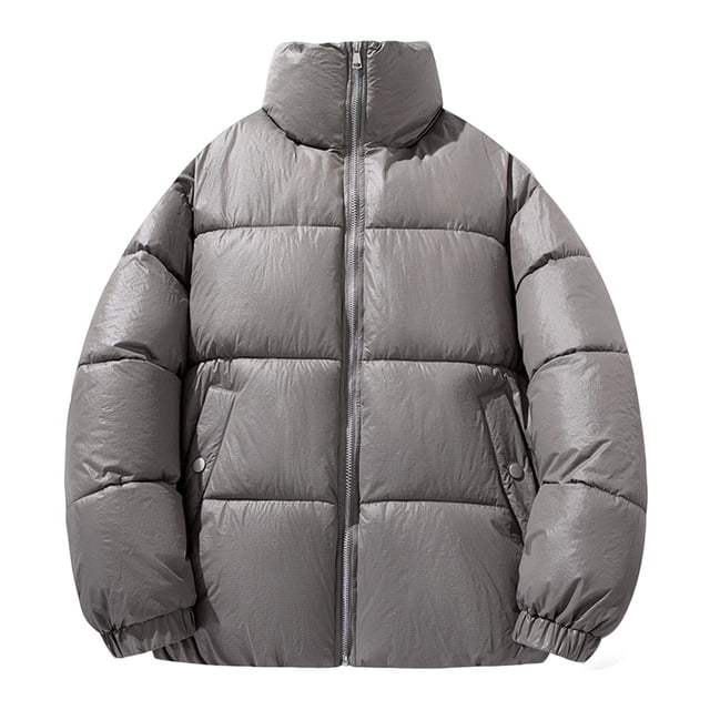 Ceisia Men's Stand Collar Warm Casual Jacket with Zipper Pockets Long Sleeve Gift Parka