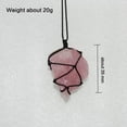 thumbnail image 3 of Raw Natural Rose Quartz Crystal Pendant Chakra Healing Stone Necklace Braid Rope, 3 of 5