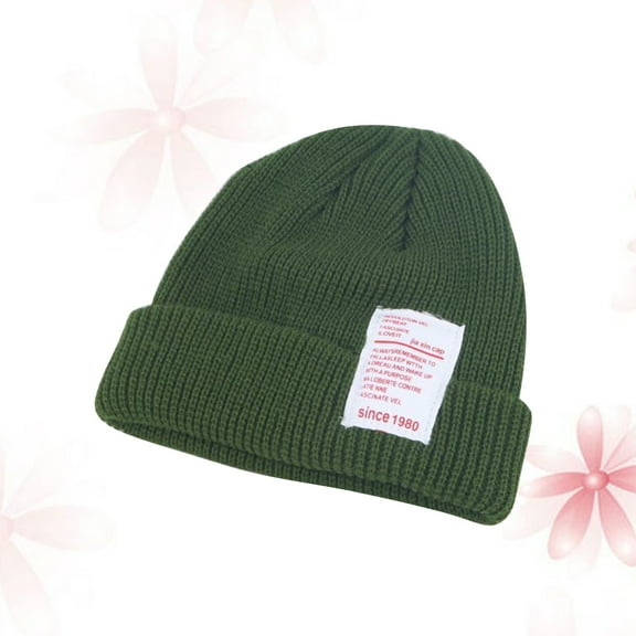 KONTONTY Baby Beanie Hats Cotton Infant Hat Round Design Green 1Set