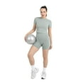 thumbnail image 3 of YITTY Active Women's UltraLuxe Essential Crop Tee, Athleisure, 4-Way-Stretch, Sage Grey, L, 3 of 7