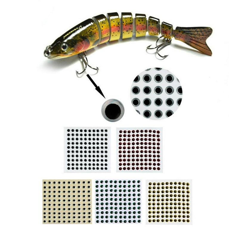 SANWOOD 100 Pcs 3-9mm Fish Bait Eyes 3D Holographic Lure Tool Fly