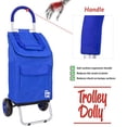 thumbnail image 4 of Trolley Dolly Blue Foldable Shopping cart for Groceries with Wheels and Removable Bag and Rolling Personal Handtruck Standard, 4 of 6