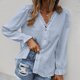 thumbnail image 2 of Blusa de mujer de manga larga con cuello en V de color sólido de verano a la moda para mujer Pompotops gfhjh22867, 2 of 9