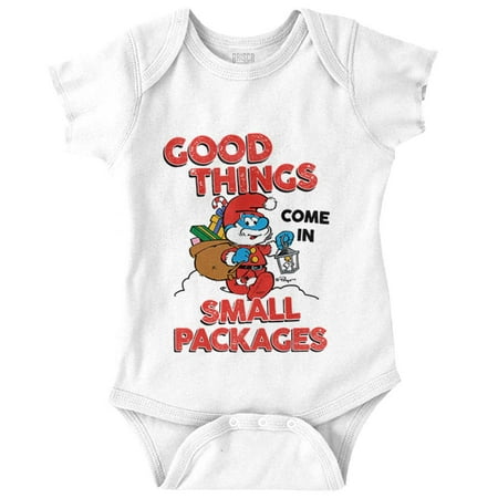 

Santa Papa Smurf Christmas Presents Romper Boys or Girls Infant Baby Brisco Brands 6M