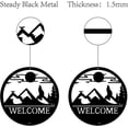 thumbnail image 3 of Metal Wall Art Mountain Decor Wall Hanging Plaques Ornaments Iron Welcome Wall Art Sculpture Sign for Indoor Outdoor Home Living Room Kitchen Garden Office Decoration Gift Black 11.8inch, 3 of 7