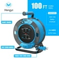 thumbnail image 3 of Hongyi Heavy Duty Extension Cord Reel 100ft,14AWGX3C,SJTW,4-Outlet,Blue, 3 of 7