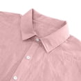 thumbnail image 5 of Ceisia Men's Linen Blend Button Down Short Sleeve Shirt And Elastic Waist Pants 2 Piece Outfit Pink XXL Gift, 5 of 5